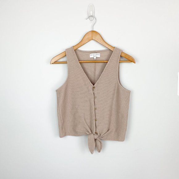 Madewell Tops - Madewell Texture & Thread Button Front Tie Tank